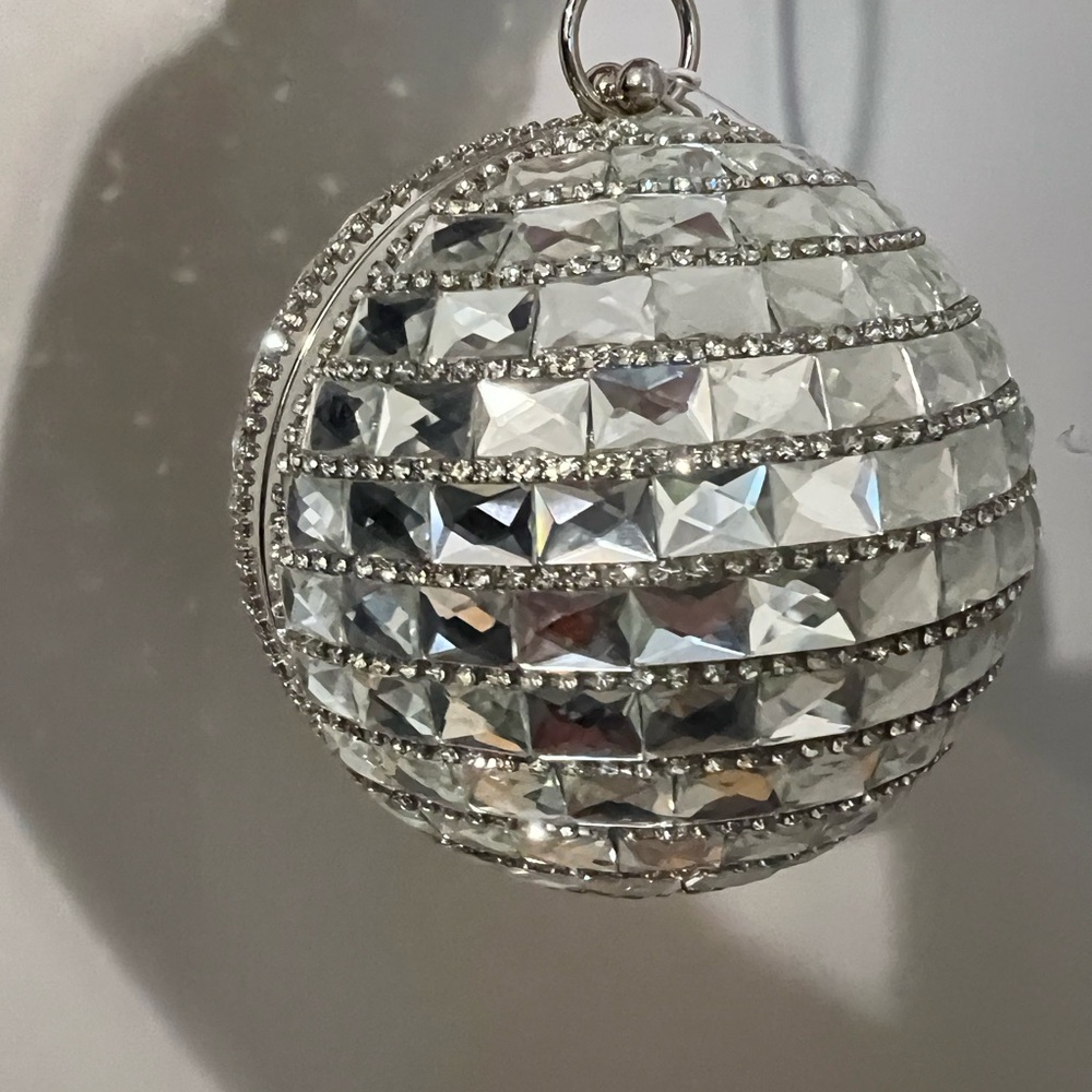 Disco ball silver bag clutch